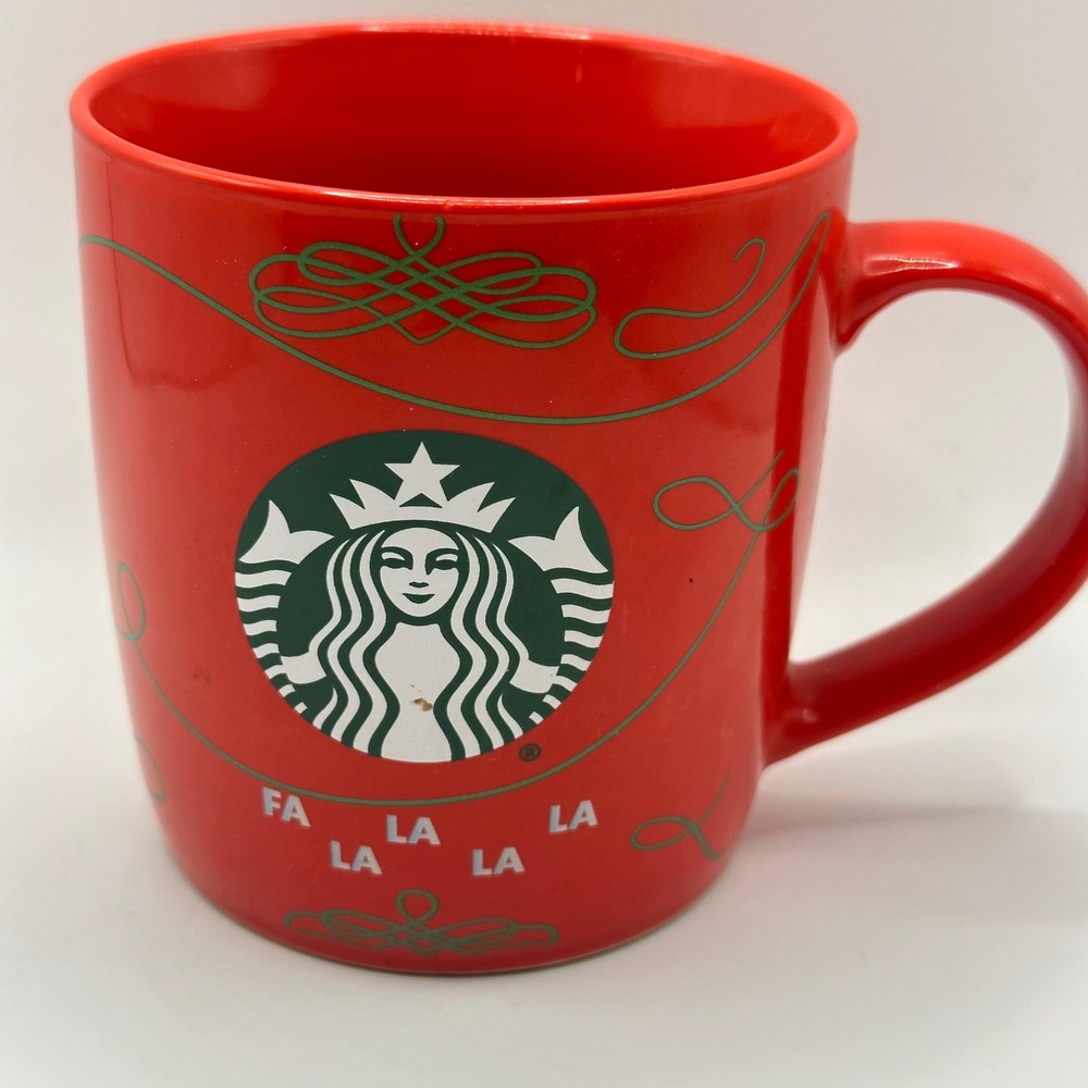 Starbucks 2020 Holiday Red Fa La La La La Ceramic Coffee Mug 12oz AB14